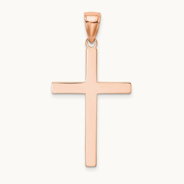 Stick Cross Pendant, 14K Rose Gold