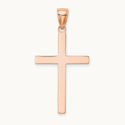 Stick Cross Pendant, 14K Rose Gold
