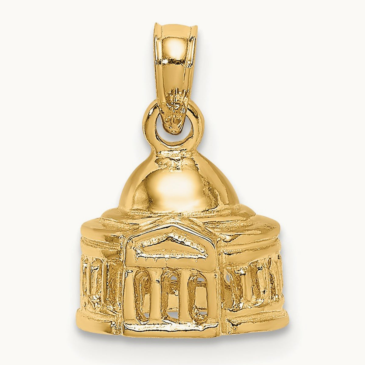 3D Jefferson Memorial Building Washington Charm, 14K