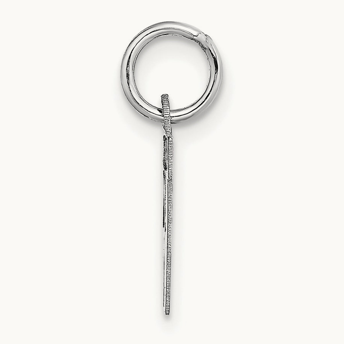 Small Block Initial Charm — 14K White Gold, W