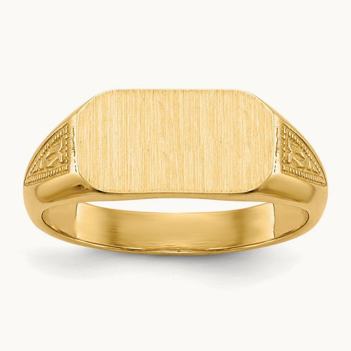 10.0x5. Closed Back Signet Ring, 5mm, 14K