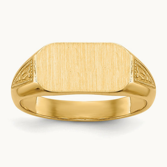 10.0x5. Closed Back Signet Ring, 5mm, 14K