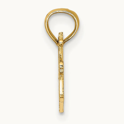 BEST MOM with Heart Charm, 14K