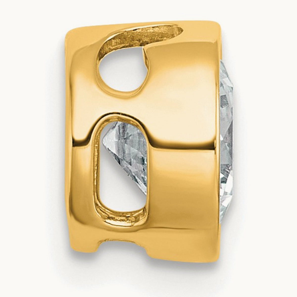 Round Bezel Set Chain Slide Pendant, 0.25-3.00 ct tw Lab-Grown Diamond — 1 1/2 ct, 14K Yellow Gold