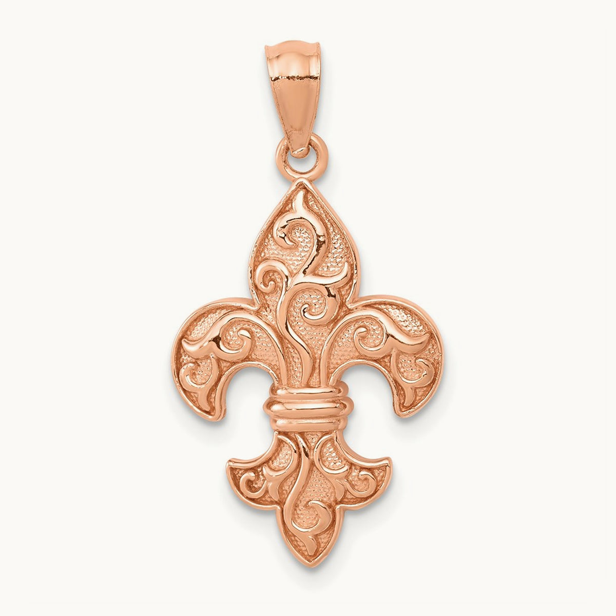 Fleur de lis Pendant, 14K Rose Gold