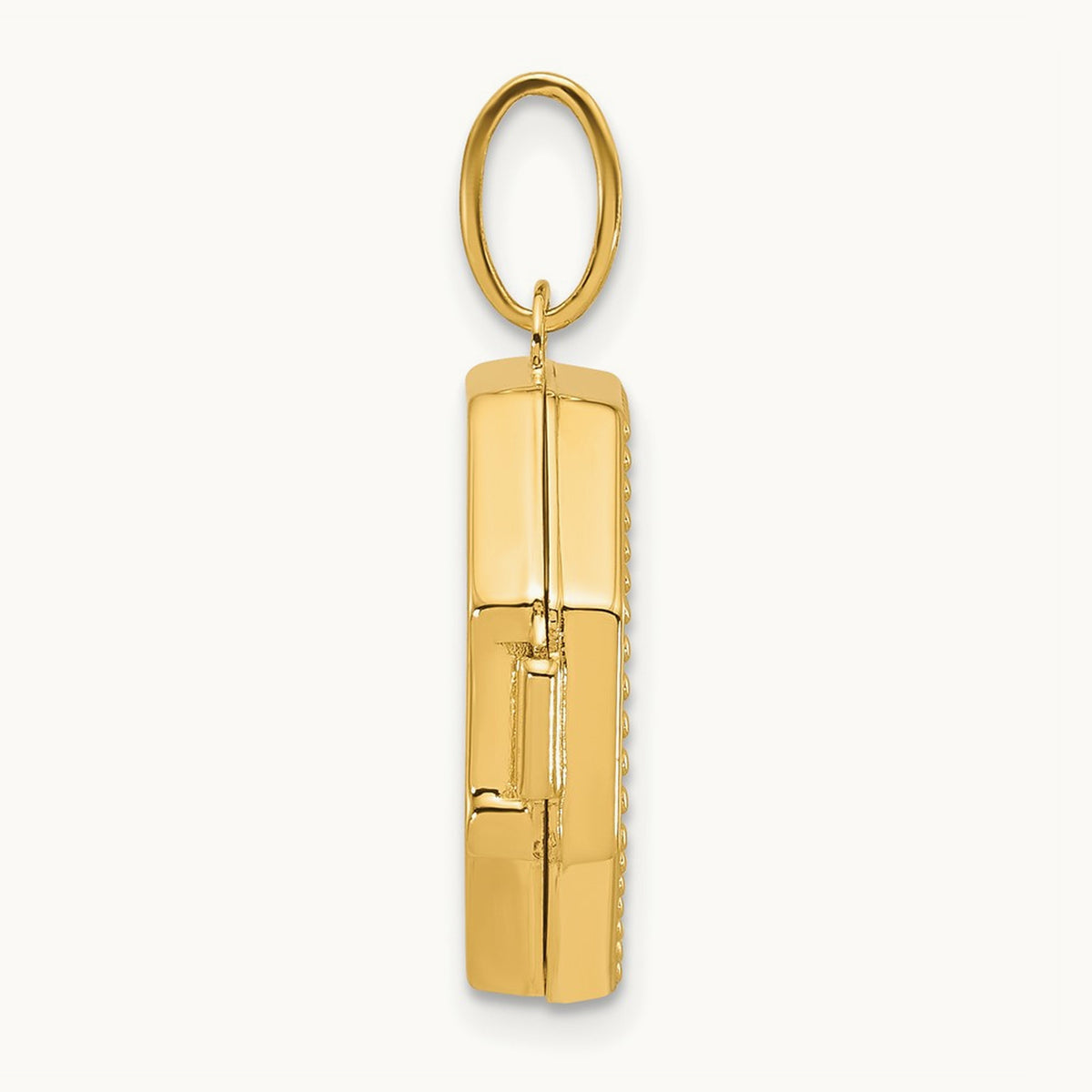 Polished with Border Octagon Shaped Locket, 18mm, 14K