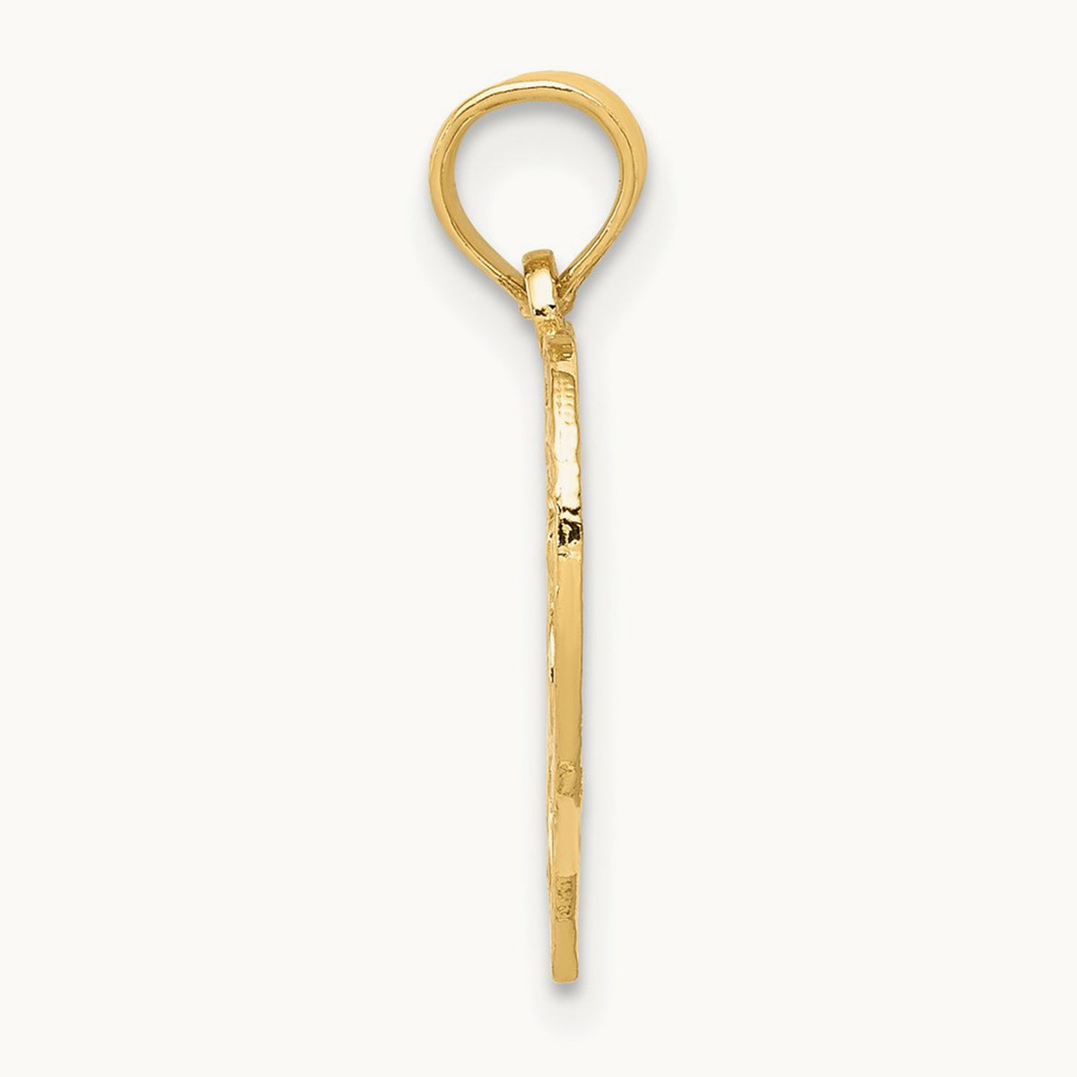 13 in Heart Cut-out Pendant — 14K Yellow Gold