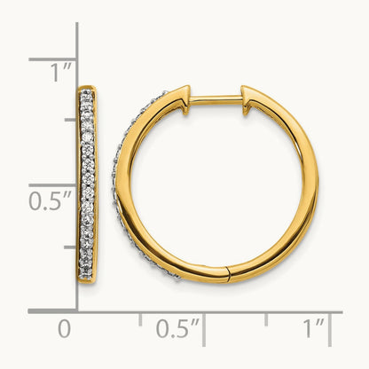 Diamond Hinged Hoop Earrings — 14K Yellow Gold, 0.256 ct