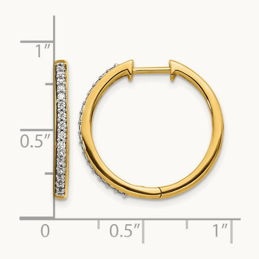 Diamond Hinged Hoop Earrings — 14K Yellow Gold, 0.256 ct