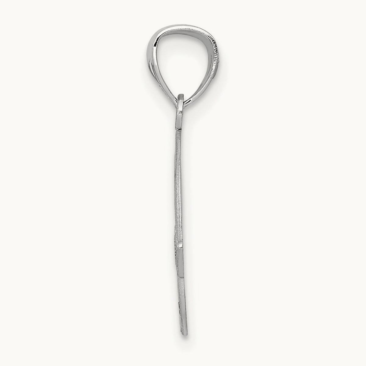Solid D/C Claddagh Pendant, 14K White Gold