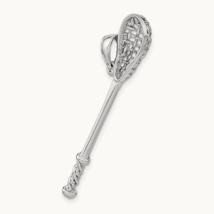 3-D Lacrosse Stick Charm, 14K White Gold