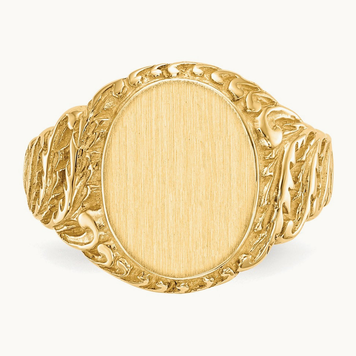 10.5x13. Closed Back Mens Signet Ring, 0mm, 14K