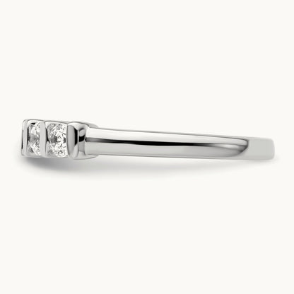 5-Stone Diamond Band, 14K White Gold