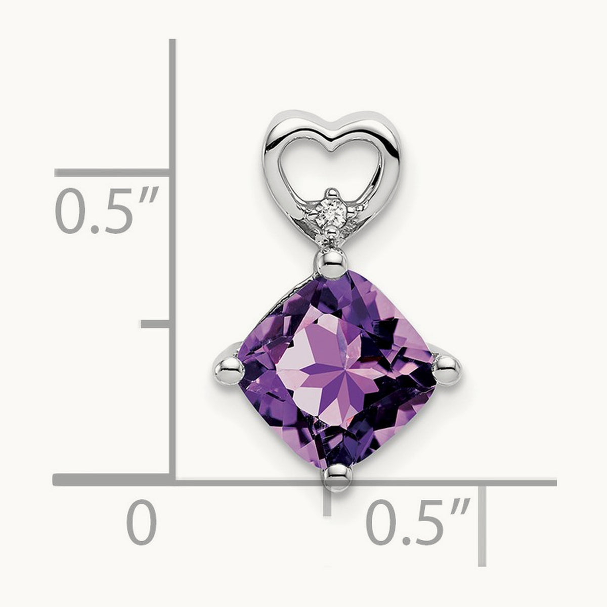 Amethyst and Diamond Heart Chain Slide — photo set