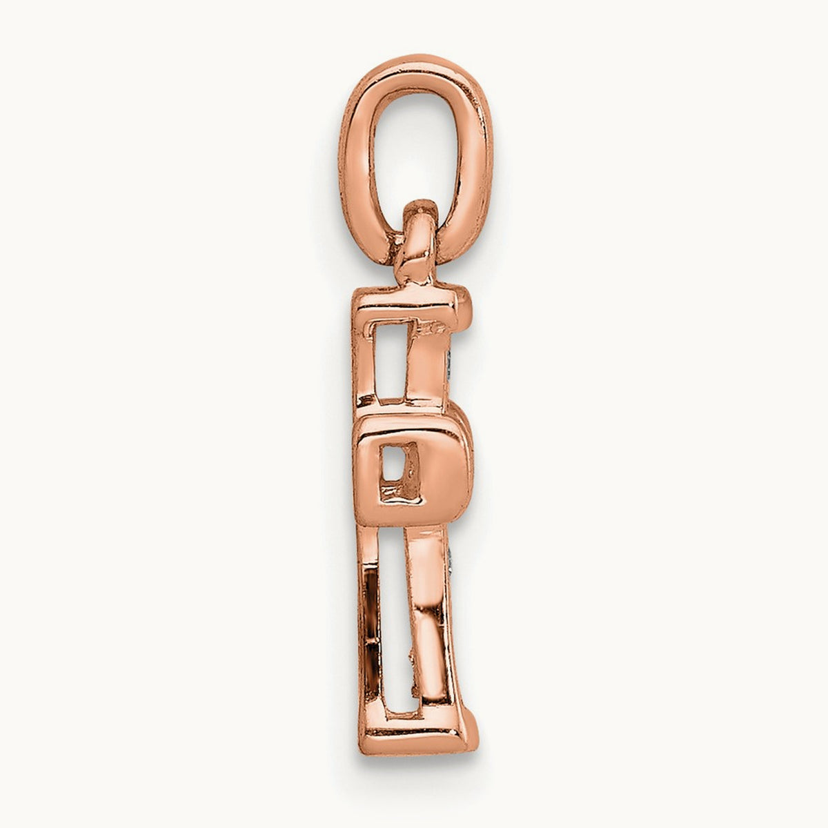 Small Diamond Latin Cross Pendant — 14K Rose Gold