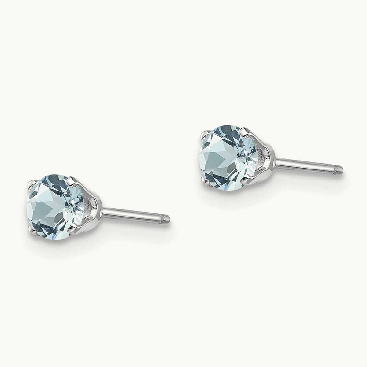 Aquamarine Stud Earrings — 4mm