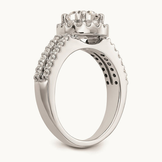 Round Halo Engagement Ring Mounting