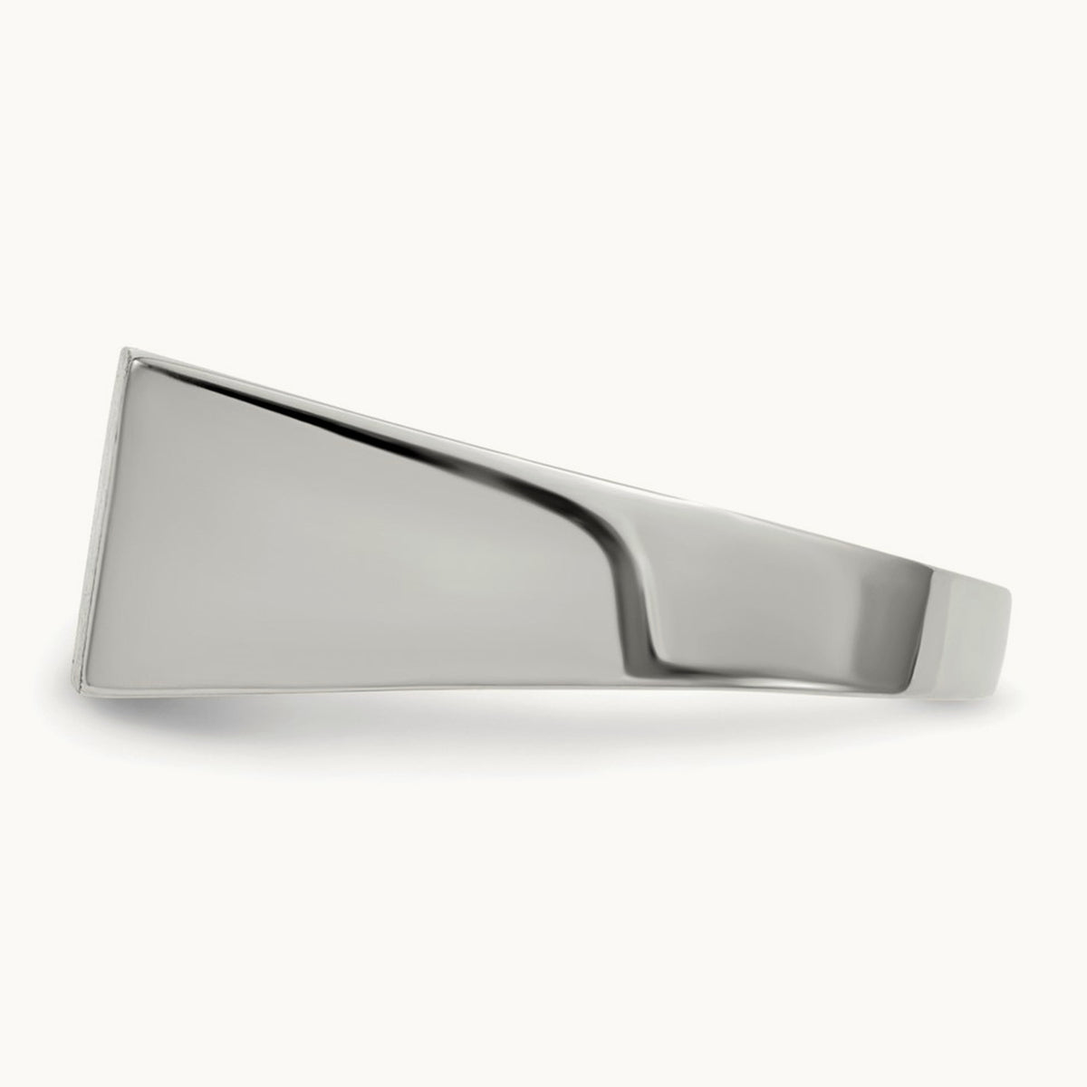 16.5x8. Closed Back Signet Ring, 0mm, 14K White Gold