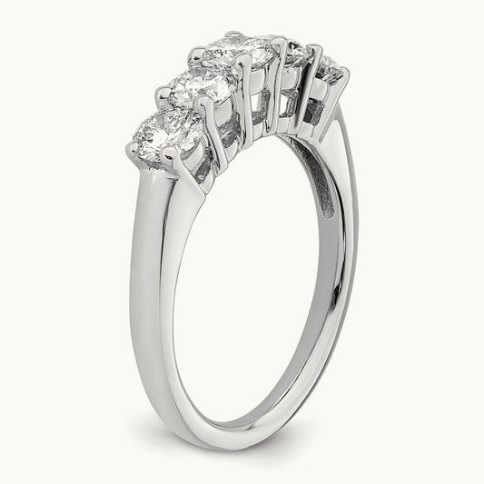 5-Stone Diamond Band, 14K White Gold