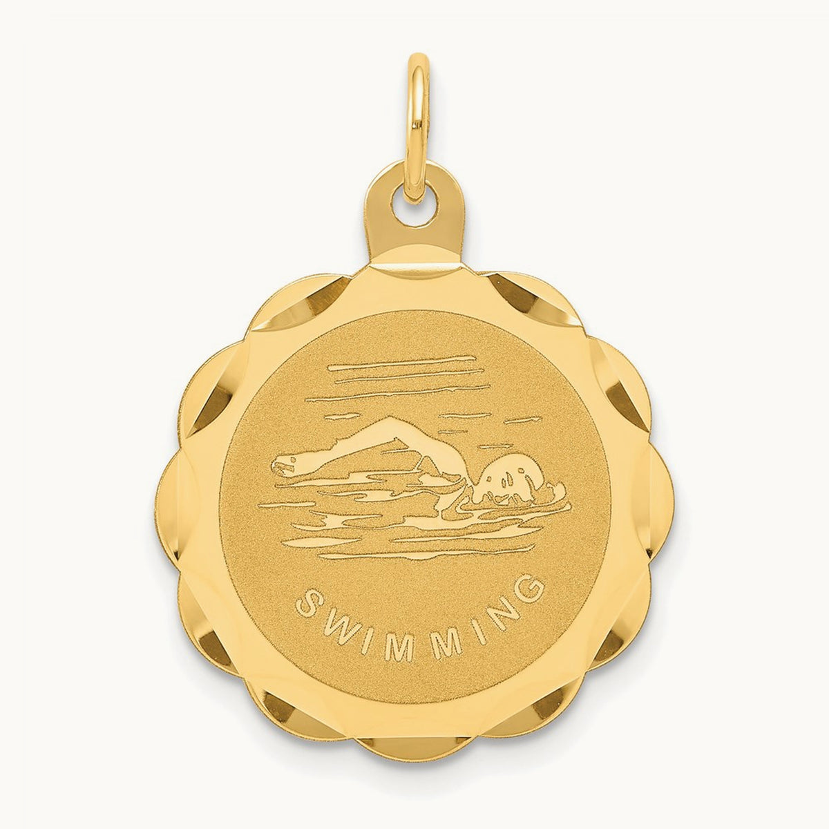 Swimming Disc Charm, 14K