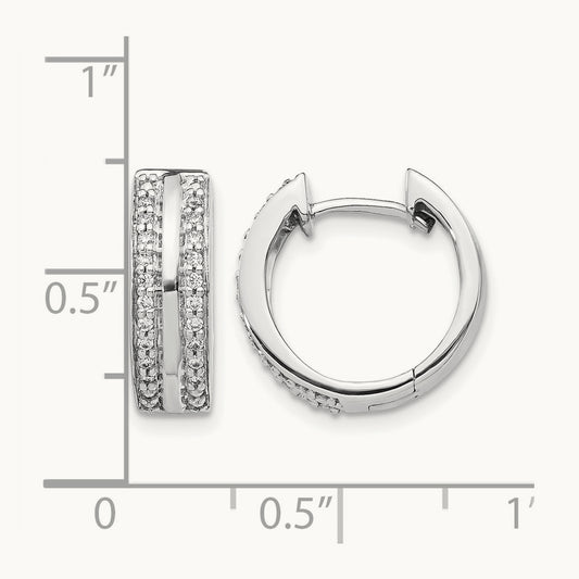2-row Diamond Hinged Hoop Earrings — photo set