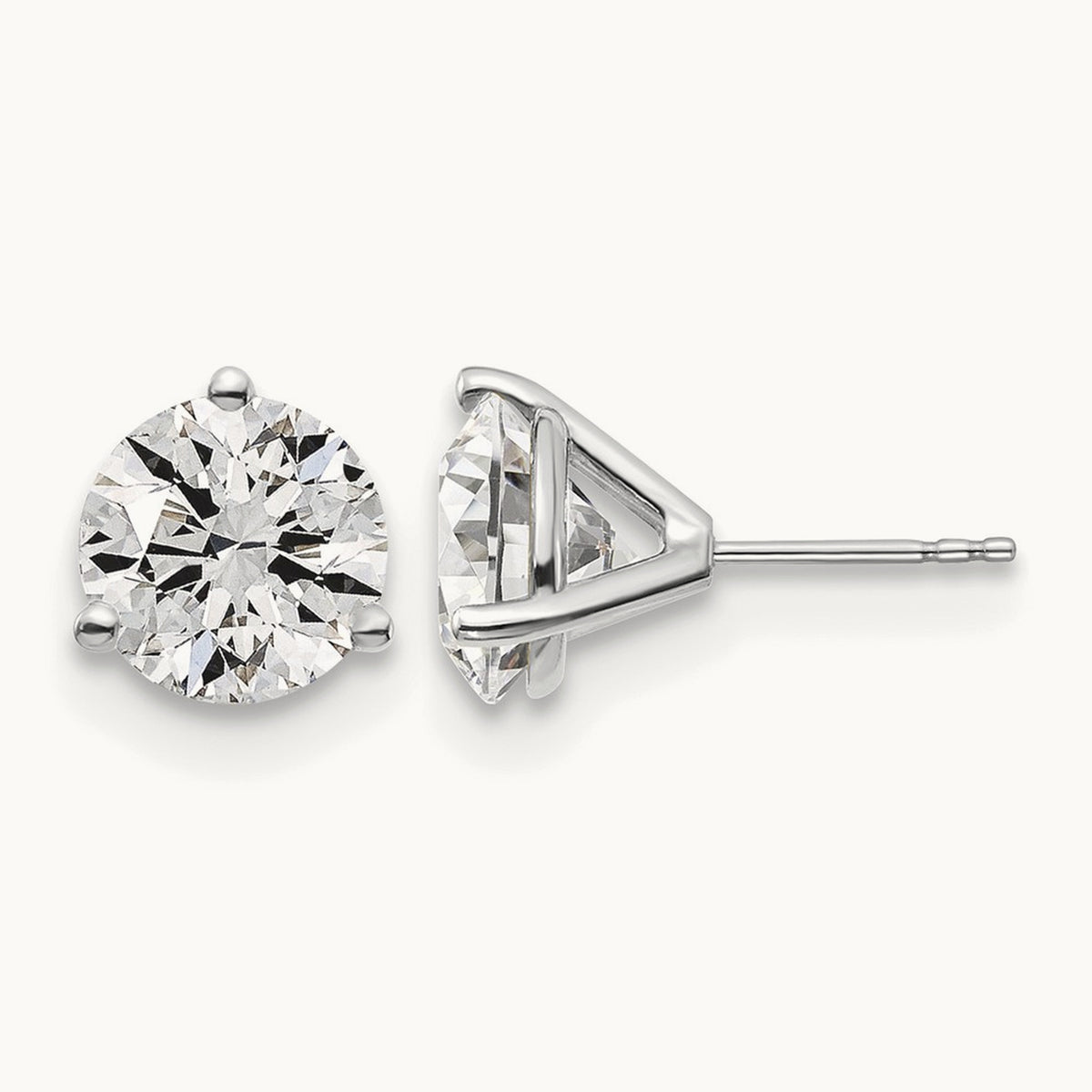 Round Stud Earrings, 0.10-6.00 ct tw Lab-Grown Diamond