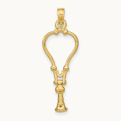 3-D Stethoscope Pendant — 14K Yellow Gold