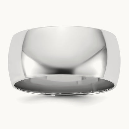 Lightweight Comfort Fit Band, 9mm, 10K White Gold