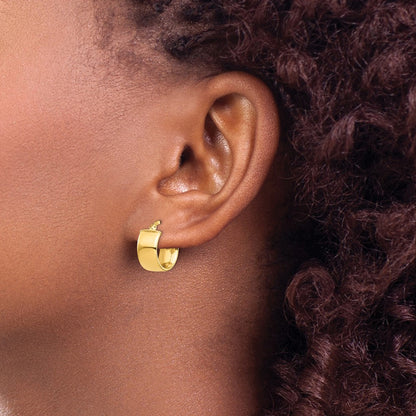 High Polished Hoop Earrings — 14K Yellow Gold