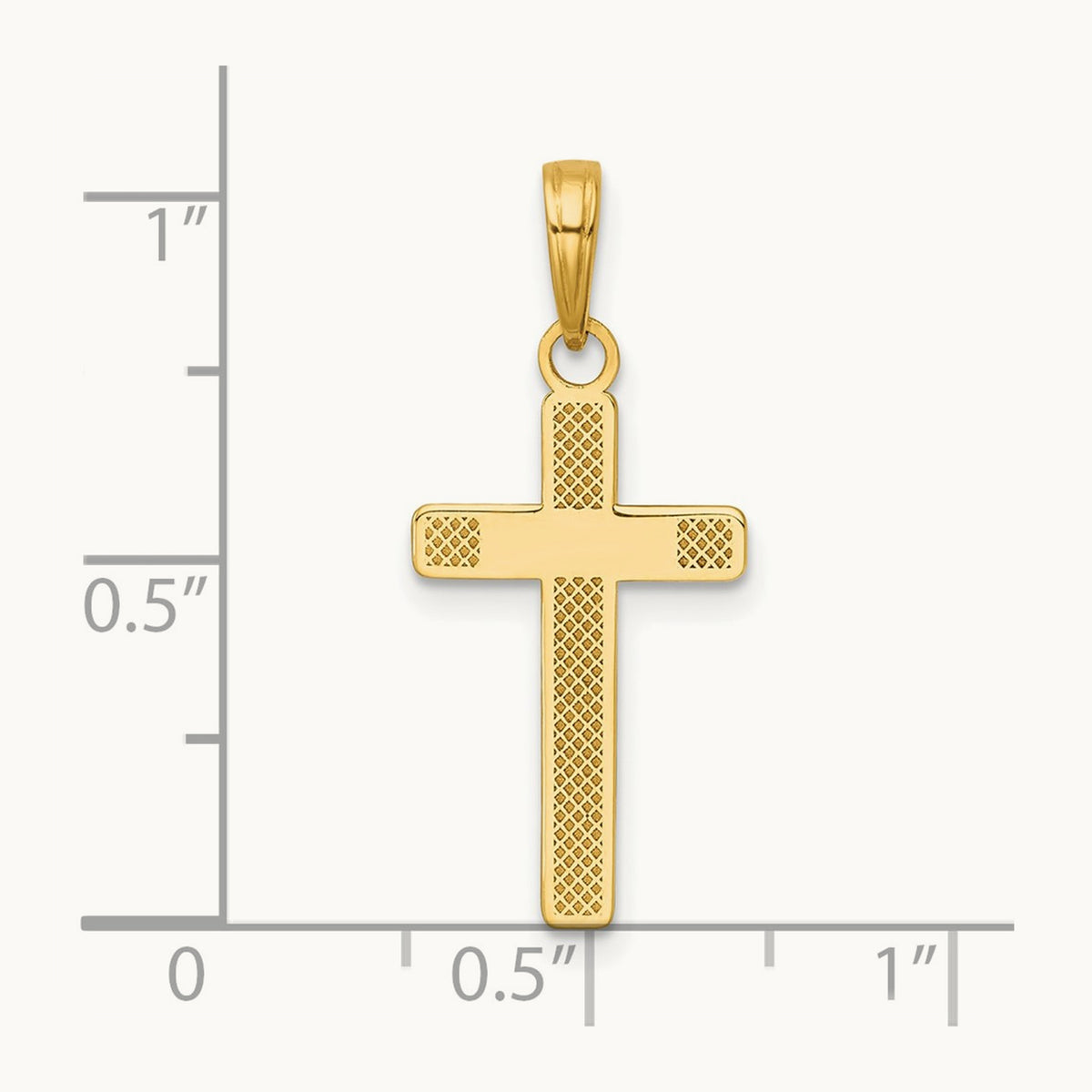 Polished Large Cross Charm, 14K