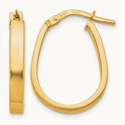 Polished U-Shape Hoop Earrings — 14K Yellow Gold