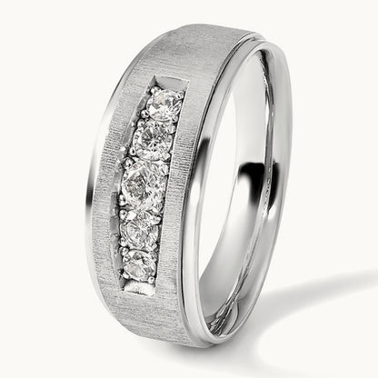 5 Stone Men's Ring, 0.50 ct tw Lab-Grown Diamond