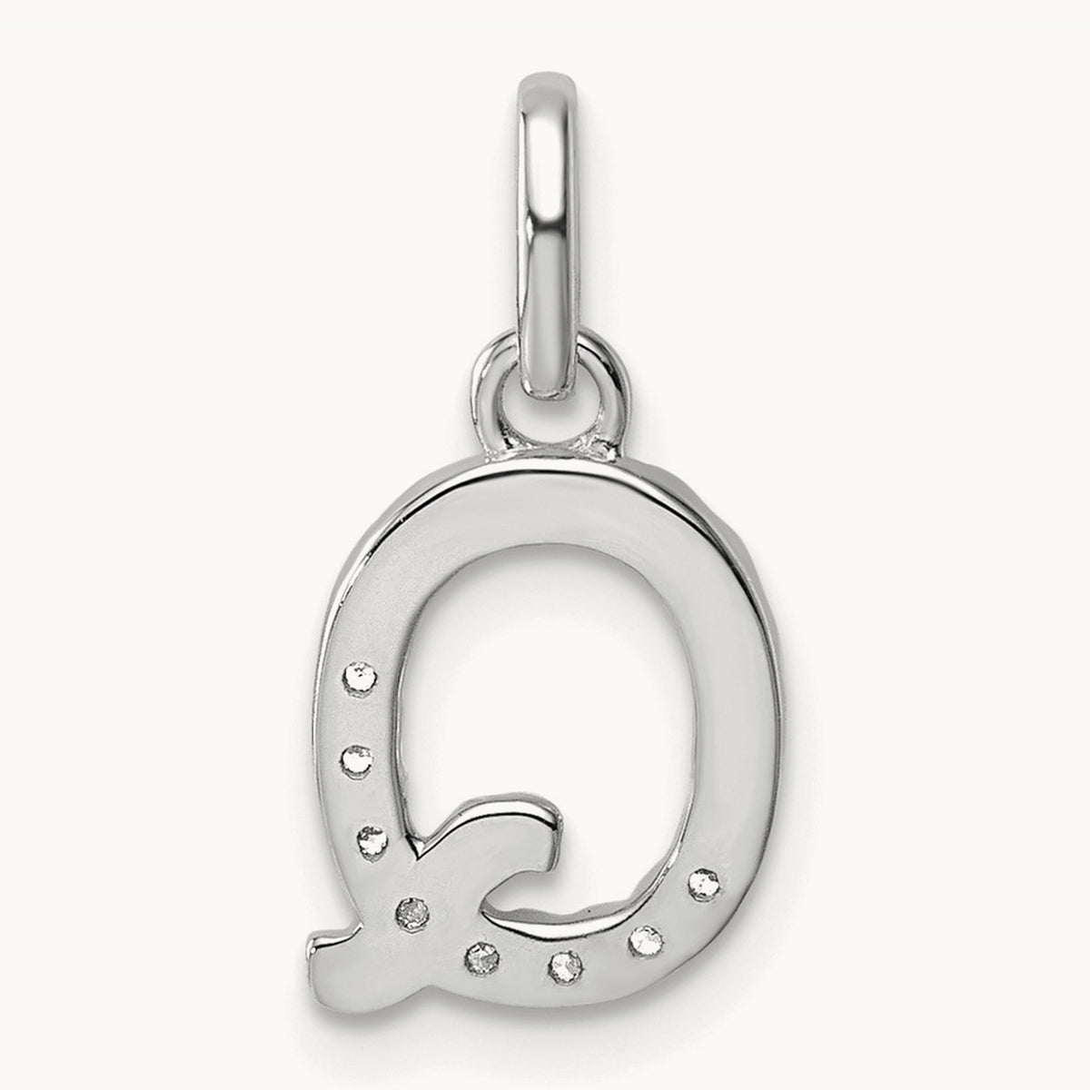 Twisted Diamond Charm — 14K White Gold, Q