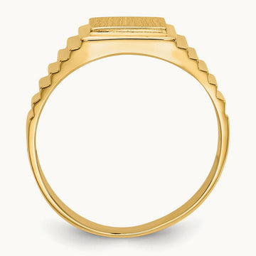 Open Back Mens Signet Ring — photo set