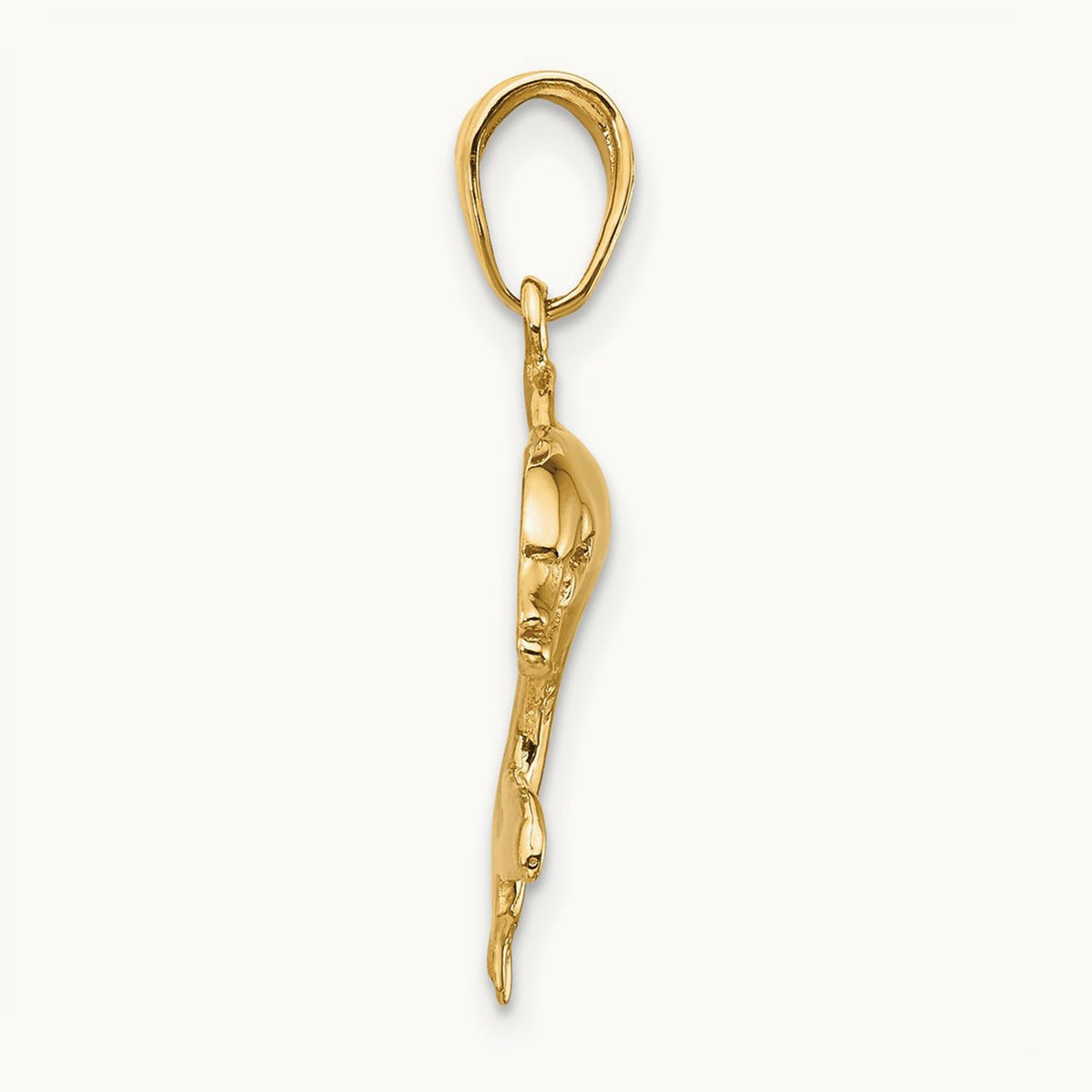 Dolphin Swimming Pendant, 14K