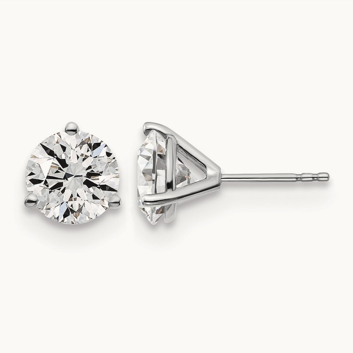 Round Stud Earrings, 0.10-6.00 ct tw Lab-Grown Diamond