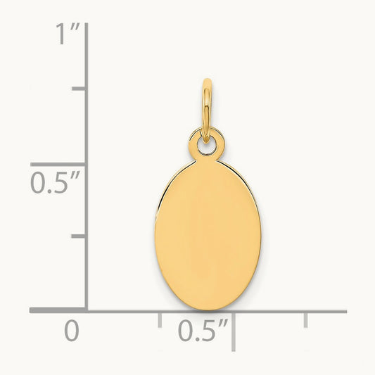 Plain .013 Gauge Engravable Oval Disc Charm — 20mm