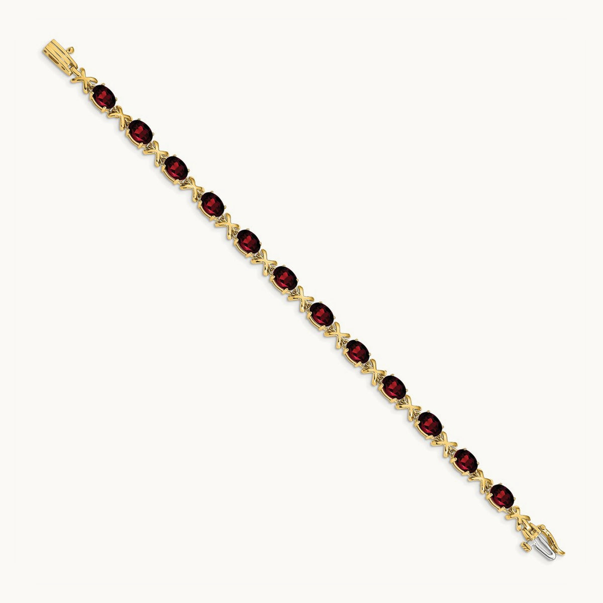 Oval Garnet Bracelet — 7x5mm