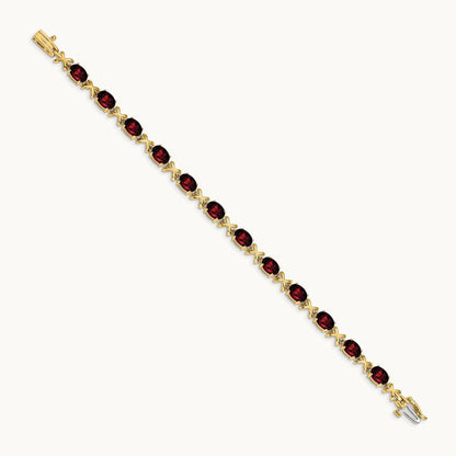 Oval Garnet Bracelet — 7x5mm