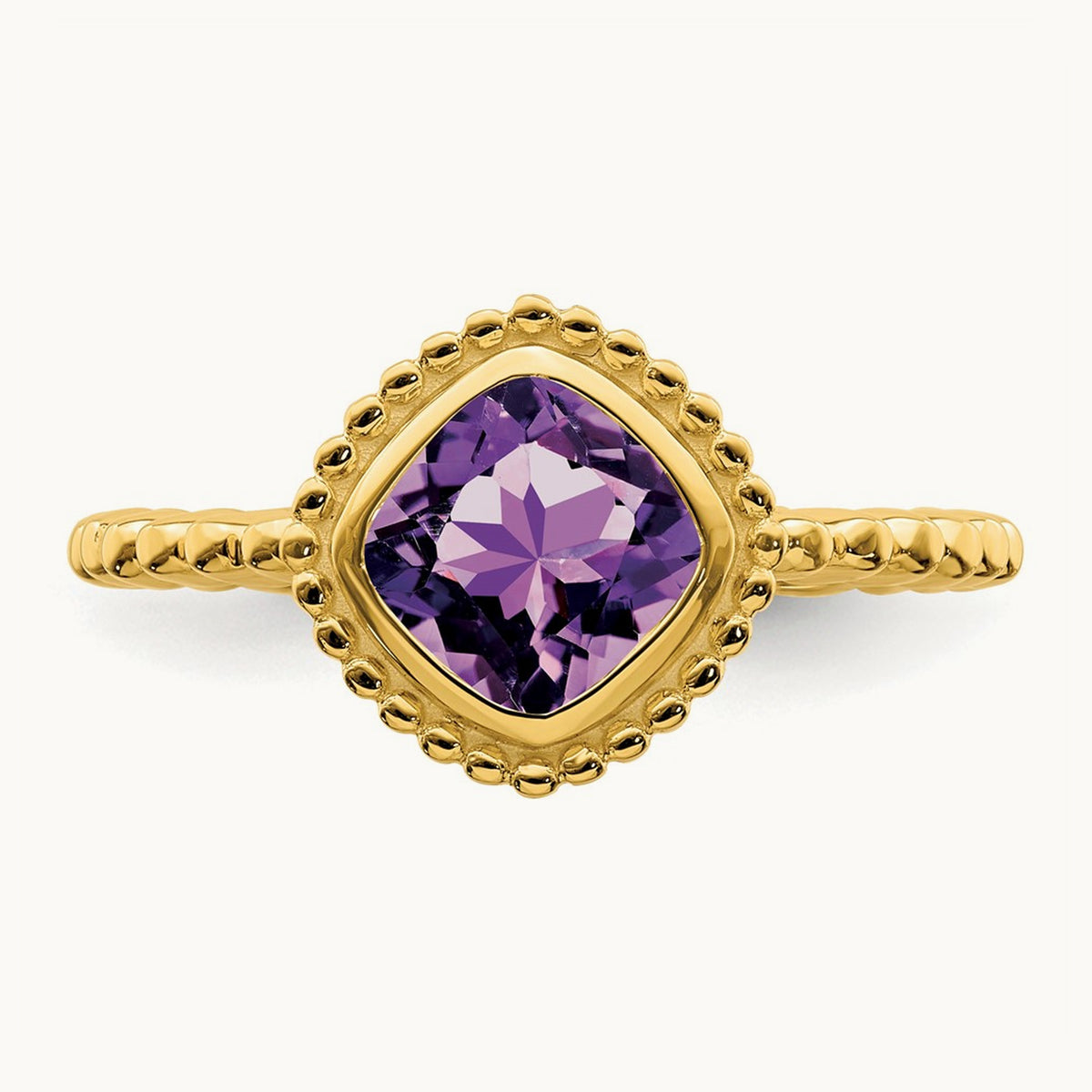 Cushion Amethyst Ring, 14K