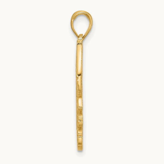 Polished Fancy Seahorse Charm, 14K