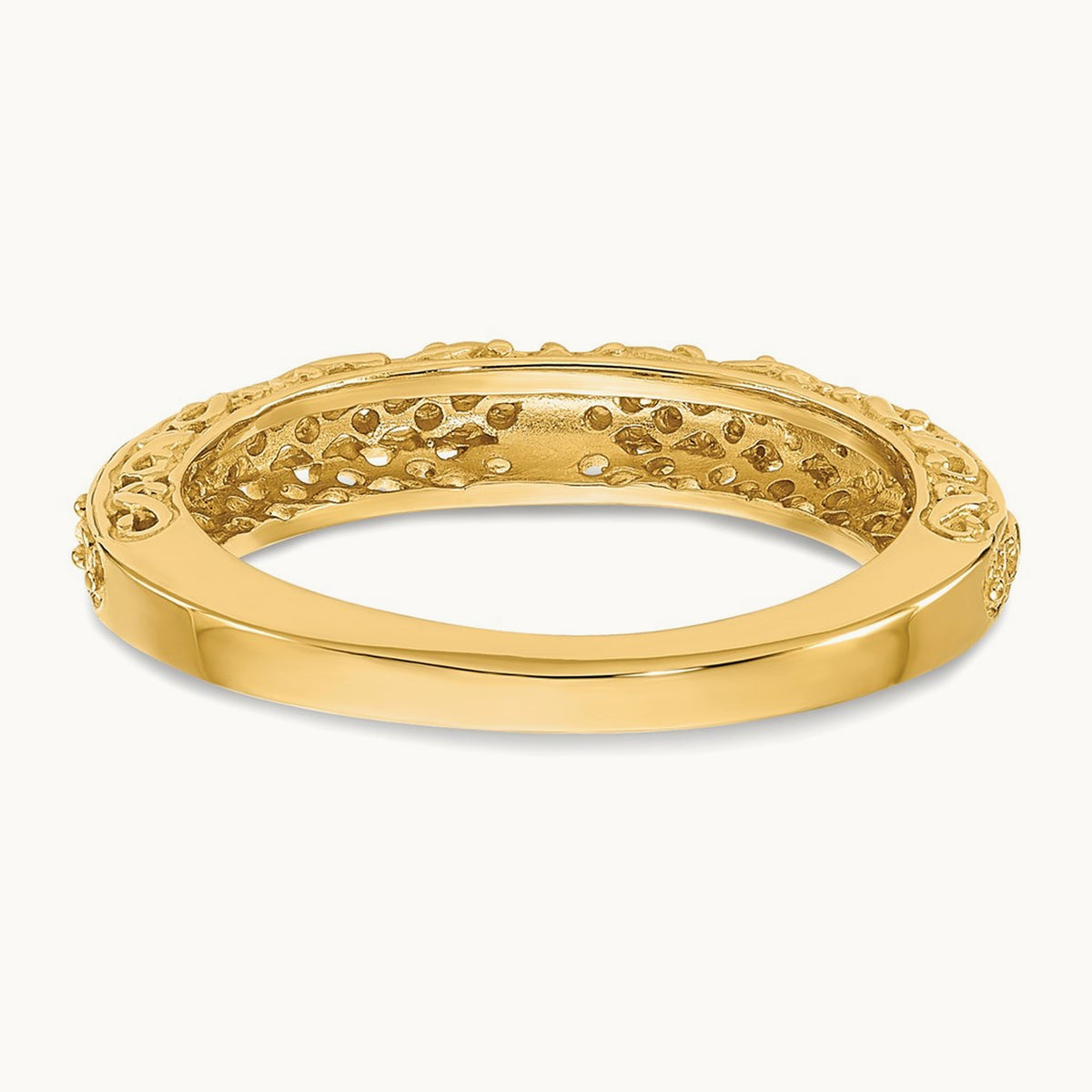 Filigree Wedding Band — 14K Yellow Gold