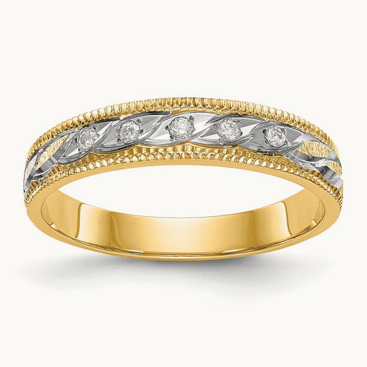 AA Quality Trio Ladies Complete Wedding Band, 14K