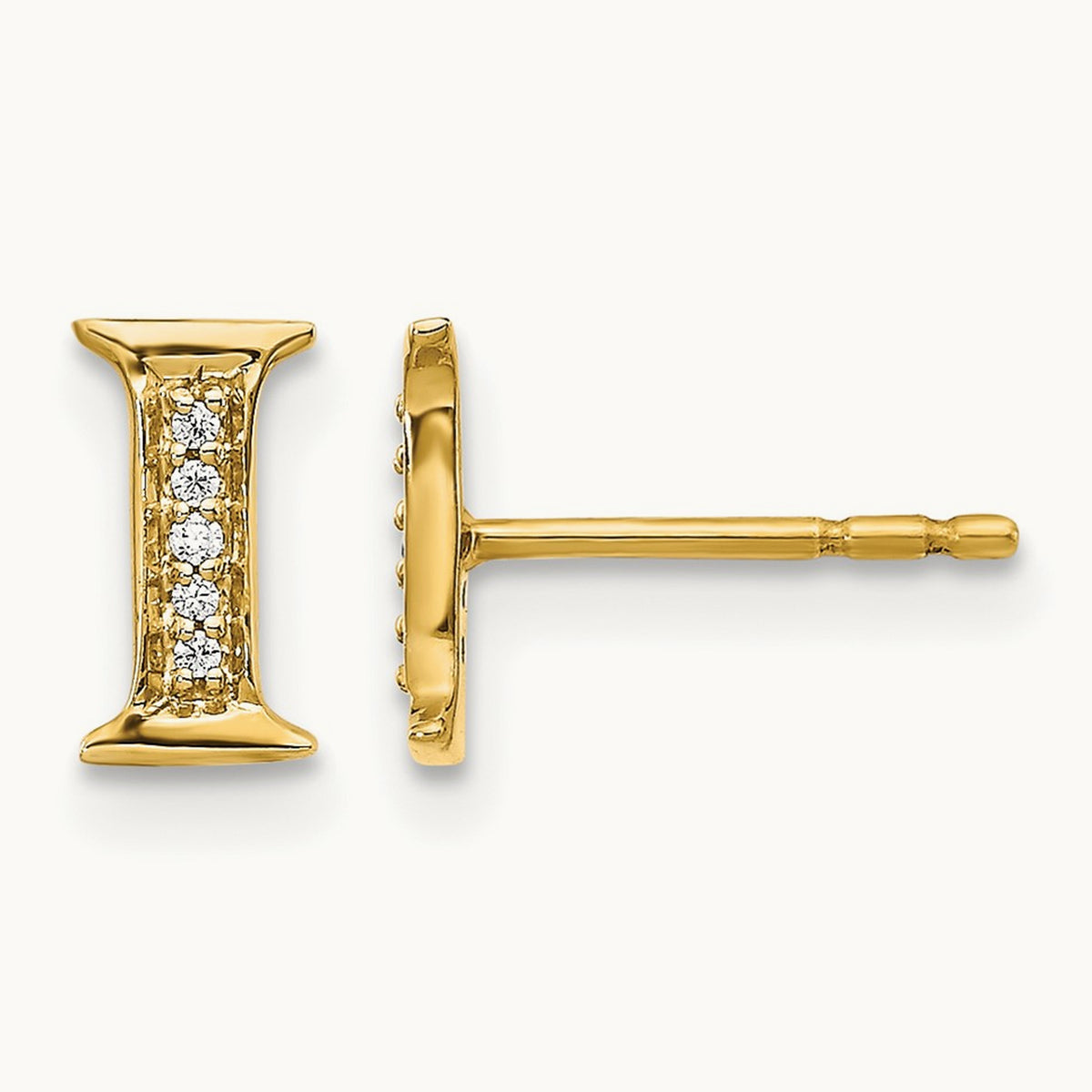 Diamond Earrings — 14K Yellow Gold, 8mm, I