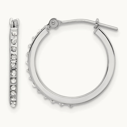 WG Diamond Fascination Dia. Dust/Accent Hoop Earrings, 14K