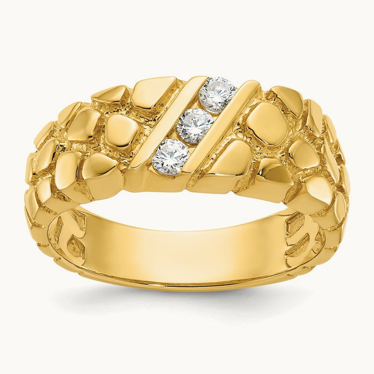 IBGoodman Men's Diamond Nugget Complete Ring, 14K