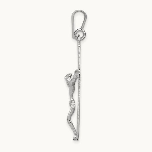 Crucifix Pendant, 14K White Gold