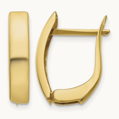 Polished Hinged Post Earrings, 14K Gold