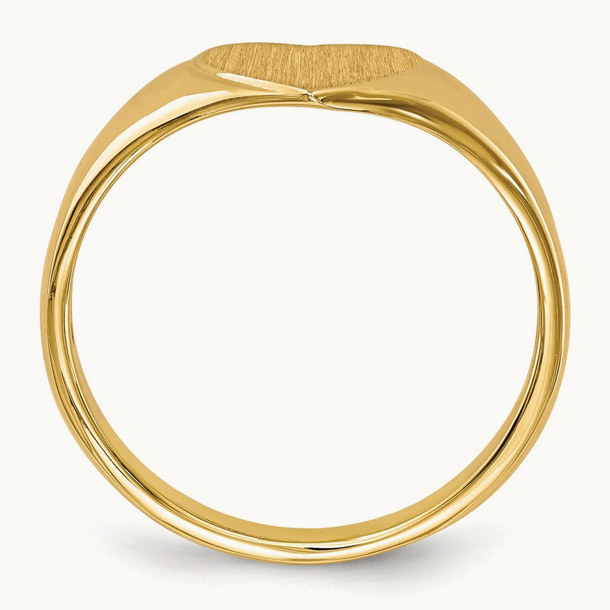 Open Back Heart Signet Ring — 8.5x7.5mm, 6