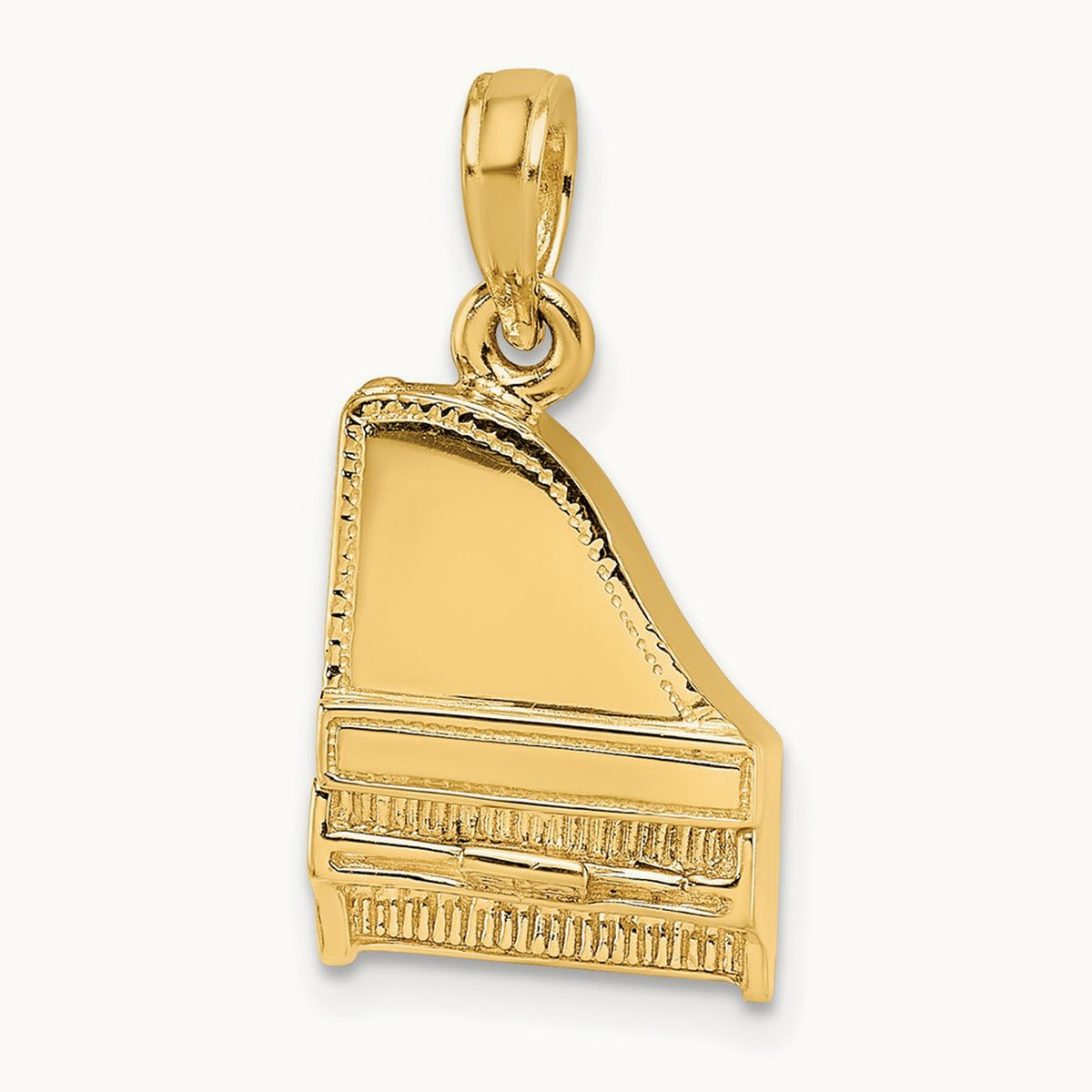 3-D Top Opens Grand Piano Charm — 14K Yellow Gold